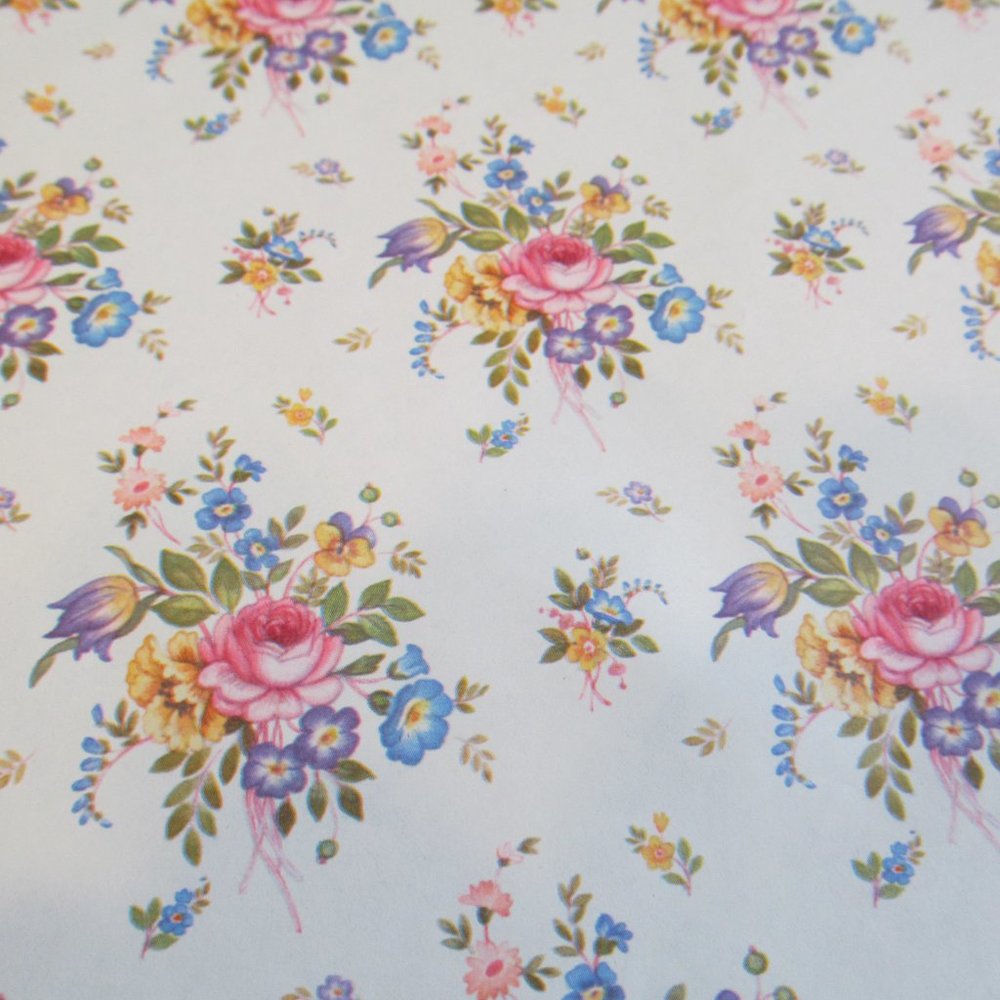Vintage Hallmark All Occasion Gift Wrap Floral Open Package Partial Sheet Pretty